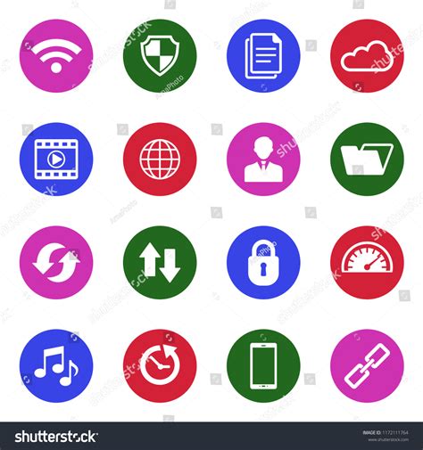 Computer Dashboard Icons White Flat Design Stock Vector (Royalty Free ...