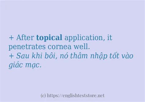 Cách Dùng Từ “topical” Englishteststore Tiếng Việt