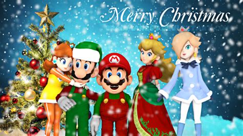 Merry Christmas From Mario And Friends Luigi And Daisy Mario