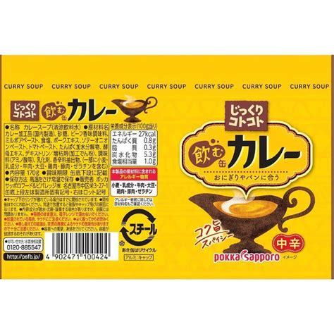 じっくりコトコト飲む缶カレー170g 30缶 ポッカサッポロ ケース販売 カレースープ コク旨 スパイシー Kan Curry Pakka