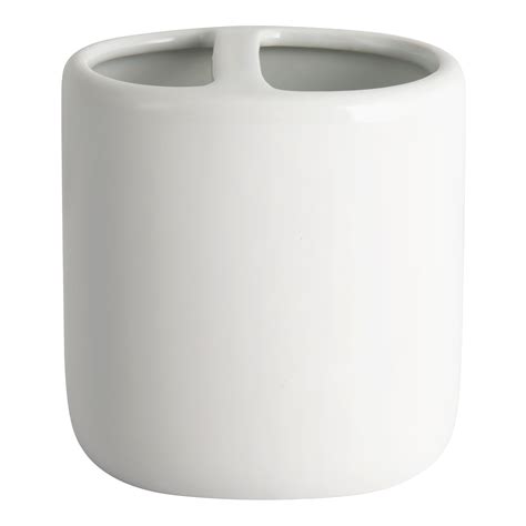 Mainstays Basic Ceramic Toothbrush Holder Arctic White