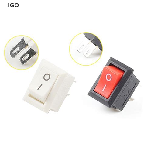 IGO 10PCS Mini Push Button Switch SPST 2 Pin Car Boat Round Dot Light