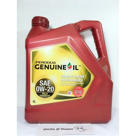 100 ORIGINAL PERODUA GENUINE OIL SAE 0W 20 FULLY SYNTHETIC UTMOST