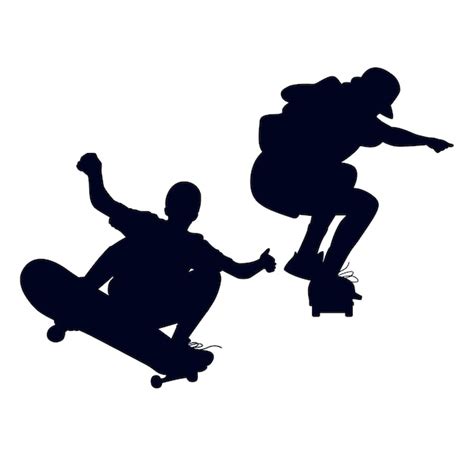 Free Vector | Flat design skateboard silhouette illustration