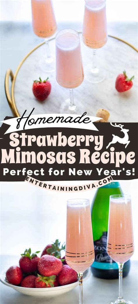 Strawberry Mimosas With Fresh Or Frozen Strawberries Entertaining