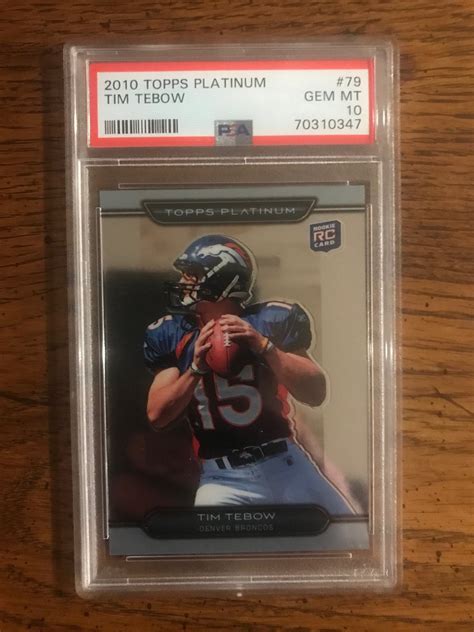 Tim Tebow Topps Platinum Rookie Football Card Graded PSA 10 Etsy