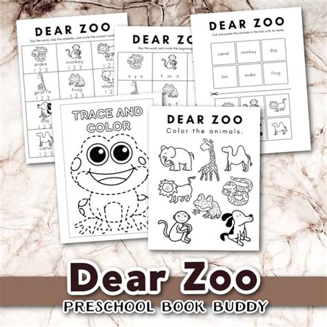 Dear Zoo Printable Activities for Preschoolers