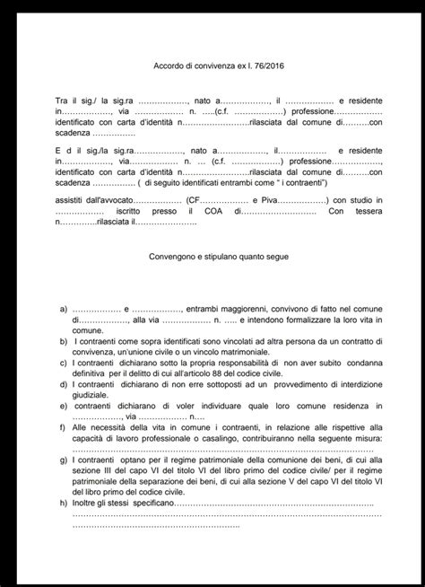 Modulo Accordo Di Convivenza Ufficiolegale