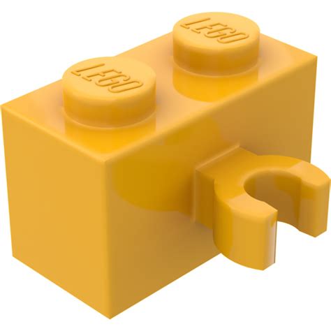 Lego Bright Light Orange Brick X With Vertical Clip With Open O