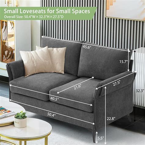 LEISLAND 50" Small Couches for Small Spaces, Modern Sofa Loveseat for ...