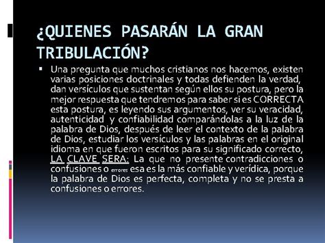 Quienes Pasarn La Gran Tribulacin Una Pregunta Que