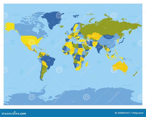 Alto Mapa Político Detallado Del Mundo Ilustración del Vector