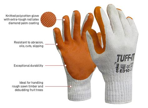 Esko Tuff It Knitted Polycotton Glove With Extra Tough Latex Palm