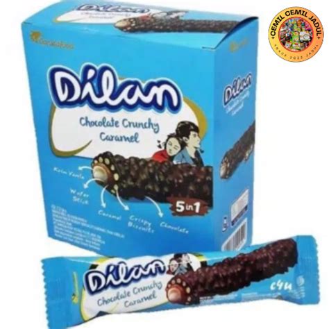 Jual Dilan Bar Wafer Chocolate Crunchy Caramel Box Isi 12 Pcs Wafer