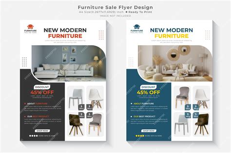 Premium Vector A4 Furniture Sale Flyer Template Design