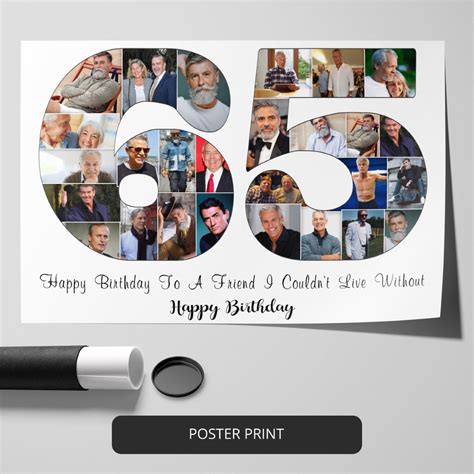 Online Custom 65th Birthday Photo Collage T For Dad Collagemasterco