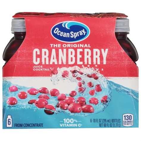 Ocean Spray Original Cranberry Juice Cocktail 6 Bottles 10 Fl Oz Smiths Food And Drug