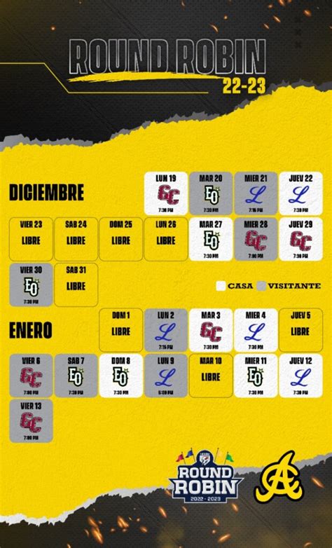 Calendario Águilas Cibaeñas