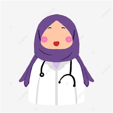 Cute Doctor Clipart Transparent Background Cute Muslim Doctor Wearing