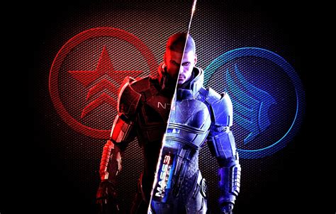 Wallpaper mass effect, Shepard, renegade, Paragon images for desktop ...