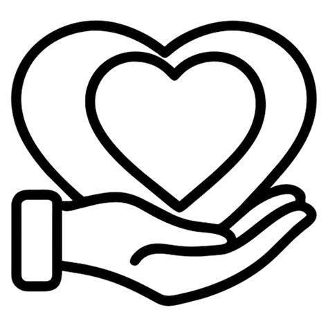 Premium Vector Hand And Heart Icon Outline