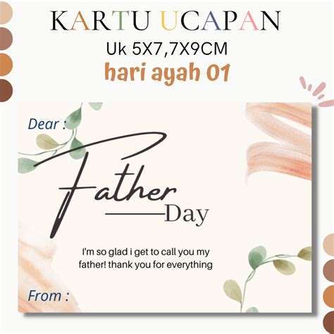 Jual Kartu Ucapan Selamat Hari Ayah Happy Father Day Kertas Art Carton