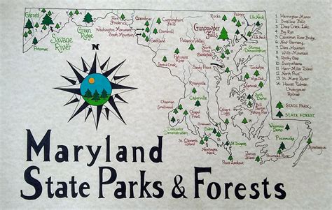 Maryland State Parks Map - Etsy Australia