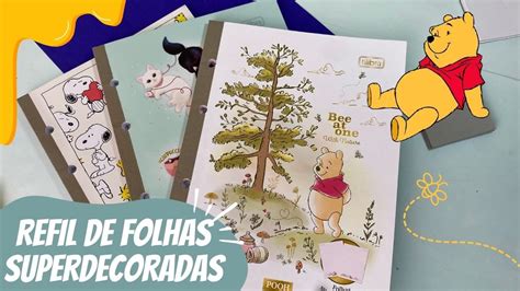 Resenha Refil Tamanho Colegial Tilibra Folhas Superdecoradas Vem