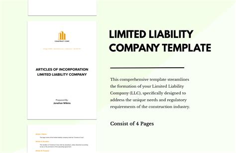 Limited Liability Company Template in Word, Google Docs - Download ...