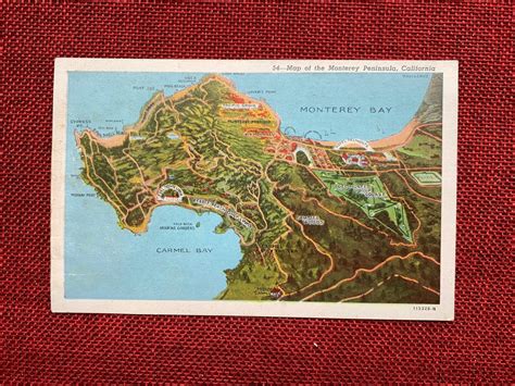 Map of the Monterey Peninsula California | Etsy