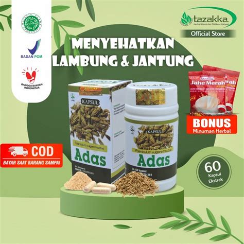 Jual Tazakka Adas Pulosari Ekstrak Herbal Original Halal Bpom Kapsul