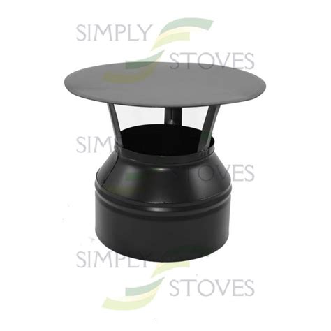 5 125mm Twin Wall Rain Cap Cowl In Matt Black Simply Stoves