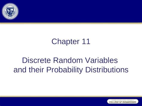 PPT Chapter 11 Discrete Random Variables And Their Probability