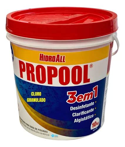 Hidroall Propool 3 Em 1 Multiação Cloro Balde Piscina 10kg Frete grátis