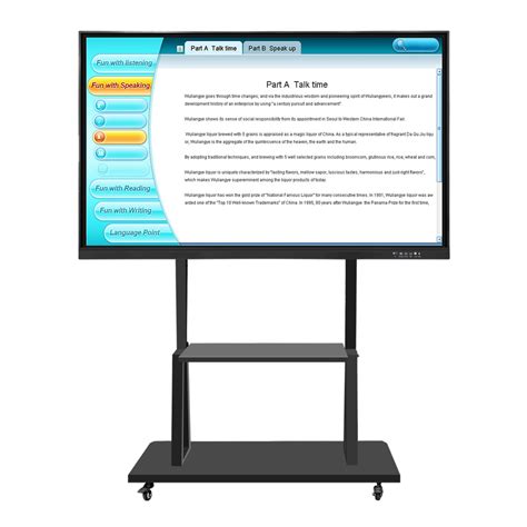 65 Inch Portable Interactive Whiteboard Multi Finger Touch LCD Screen