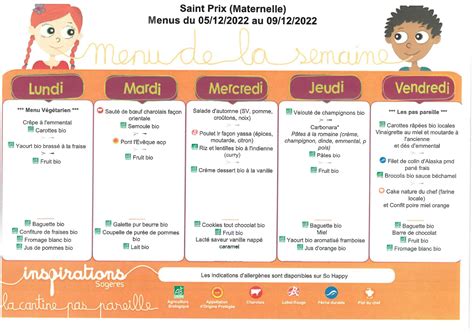 Menus Du Au Maternelle Page Bienvenue Sur