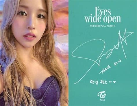 駿河屋 Twiceミナバストアップ・裏面印刷サイン入りcd「eyes Wide Open」付属フォトカード（女性コレクションカード）