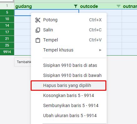 Cara Menghapus Baris Kosong Pada Excel Dan Google Sheet Bali Developer