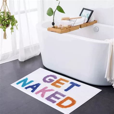 Qubomax Alfombra De Bano Get Naked Antideslizante De Rapida Mercadolibre