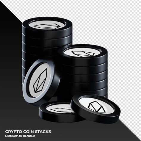 Premium Psd Eos Coin Stacks Cryptocurrency D Render Illustration