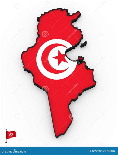 Tunisia High Detailed 3d Map Stock Illustration Illustration Of