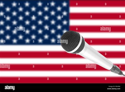 Microphone on USA flag Stock Photo - Alamy