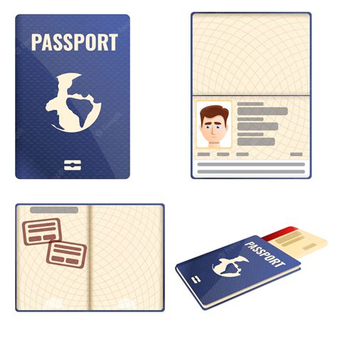 Premium Vector Passport Icons Set