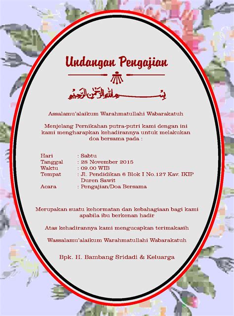 Template Undangan Pengajian Pernikahan Biobydesign