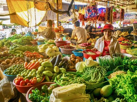 A Vegetable Market In Cambodia Editorial Stock Image Image Of Plenty