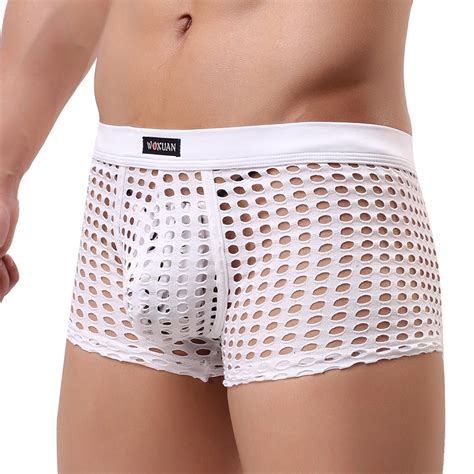 Mizok Mens Jockstraps Breathable Mesh Underwear Jock Strap White M 1pc