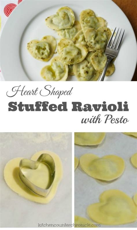 Heart Shaped Ravioli With Pesto