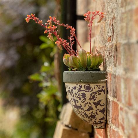 Buy Half Round Aged Ceramic Wall Planter Delivery By Crocus