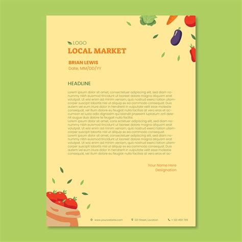 Plantilla De Membrete De Mercado Local Dibujado A Mano Vector Gratis