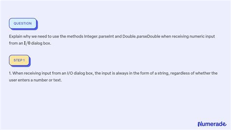 Solved Explain Why We Need To Use The Methods Integer Parseint And